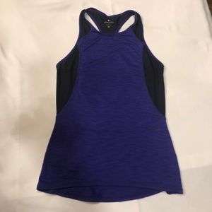 Athleta tank top. Black and purple color block.